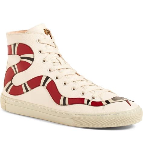 gucci leather high top with snake white|mr porter gucci high top sneakers.